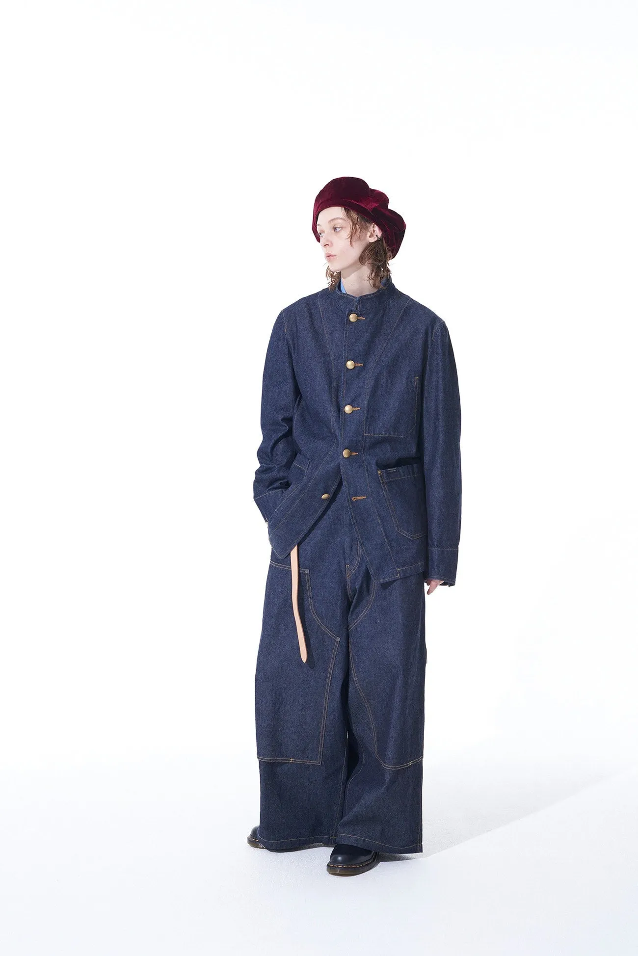 10 OZ DENIM STAND COLLAR COVERALLS JACKET