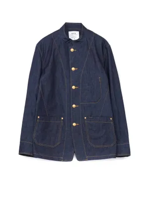 10 OZ DENIM STAND COLLAR COVERALLS JACKET