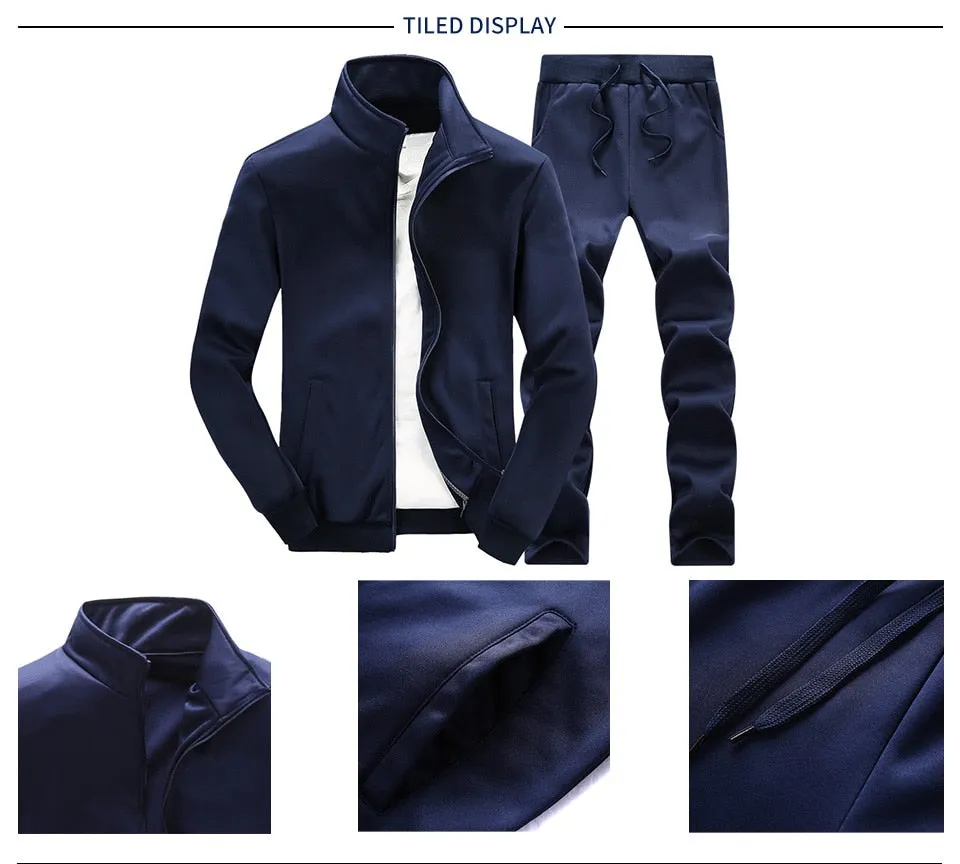 2 Piece Spring Autumn Sportswear Sports Track Suit Jacket and Sweatpants Tracksuit Set