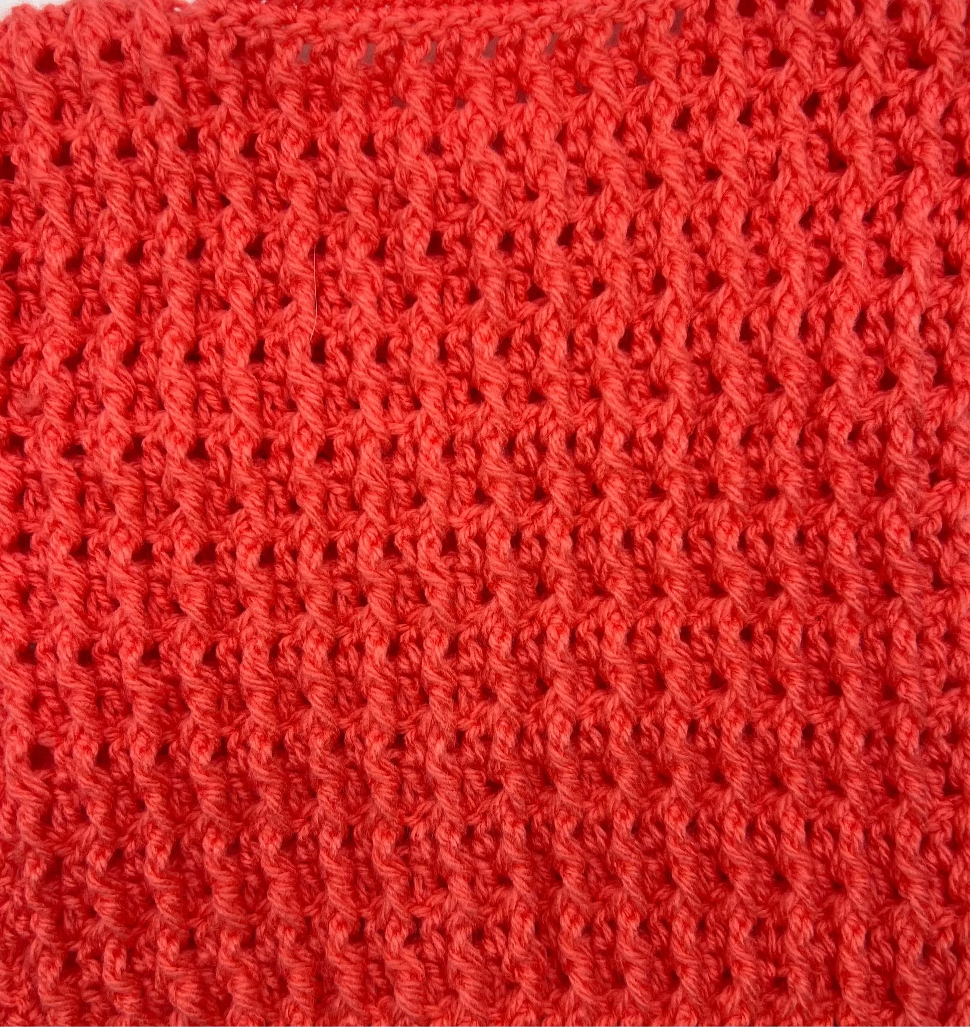 6-9 M Coral Acrylic Crochet Cardigan