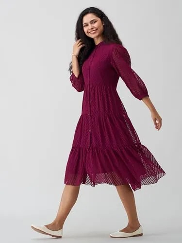 AASK Dress for Women|one Piece for Women|Kurta for Women Dress for Women|Tops for Women|Dresses for Women|Women top|Kurta Set for Women| Wine