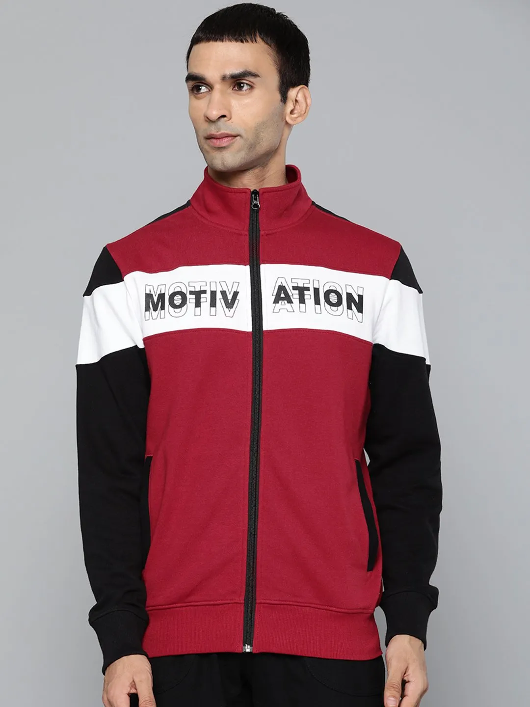 Alcis Men Printed Maroon Jackets