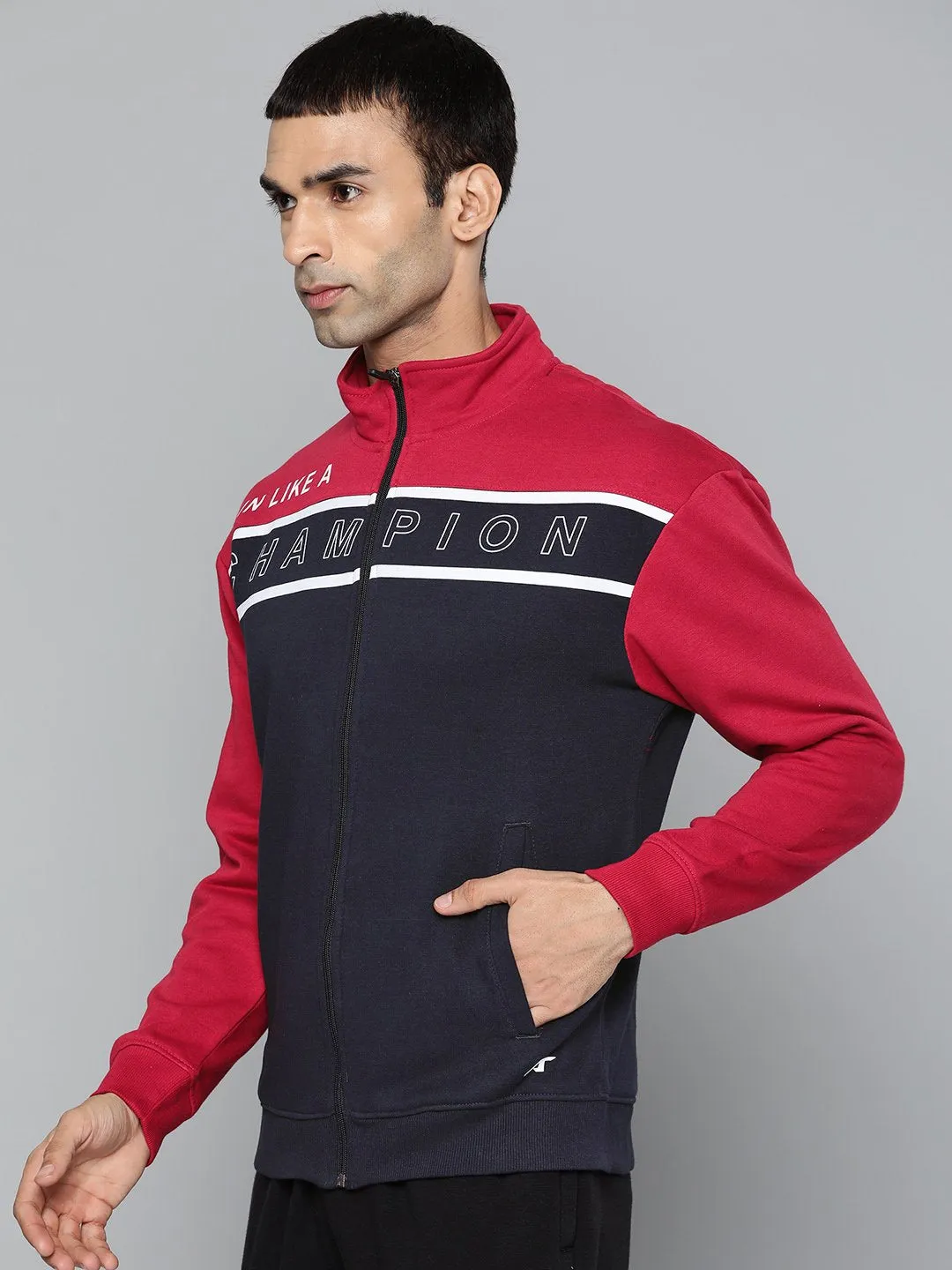 Alcis Men Printed Navy Blue Jackets