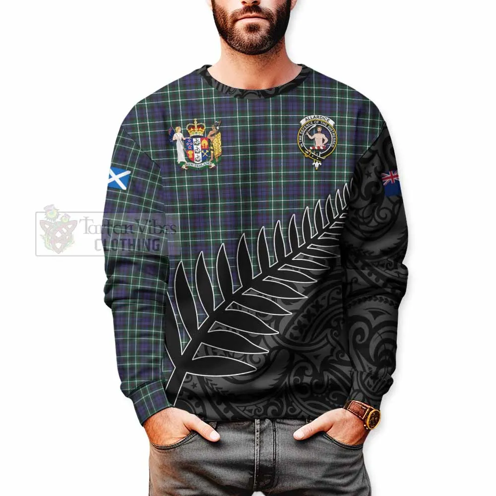 Allardice Crest Tartan Sweatshirt with New Zealand Silver Fern Half Style