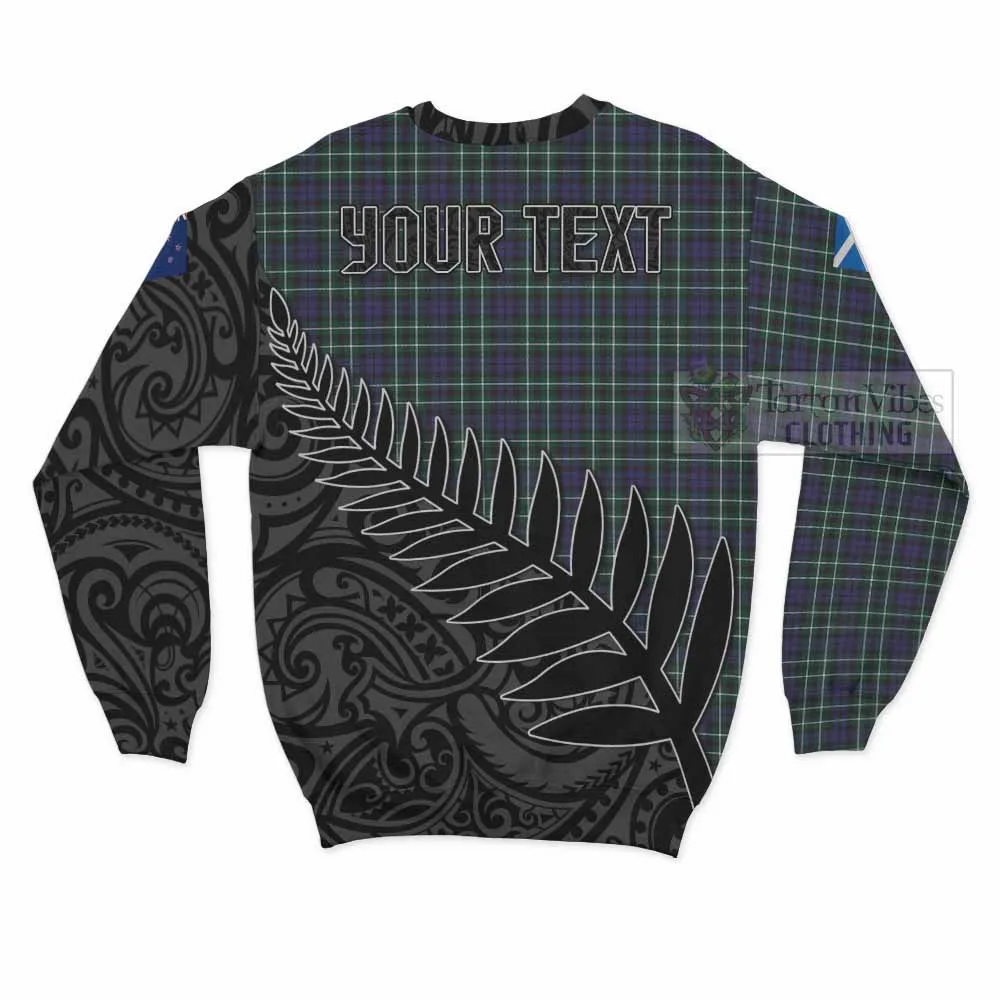 Allardice Crest Tartan Sweatshirt with New Zealand Silver Fern Half Style