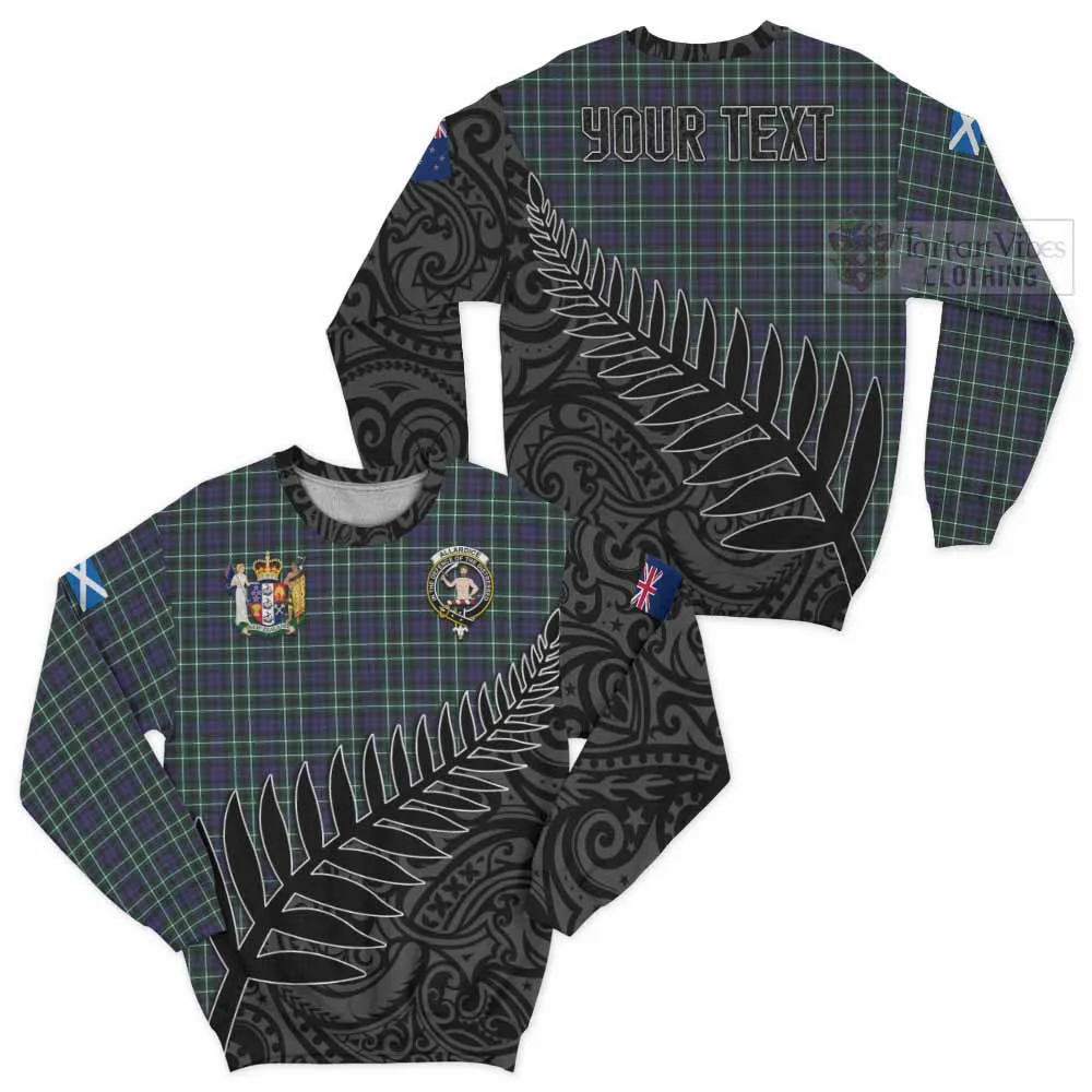 Allardice Crest Tartan Sweatshirt with New Zealand Silver Fern Half Style