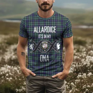 Allardice Tartan T-Shirt with Family Crest DNA In Me Style