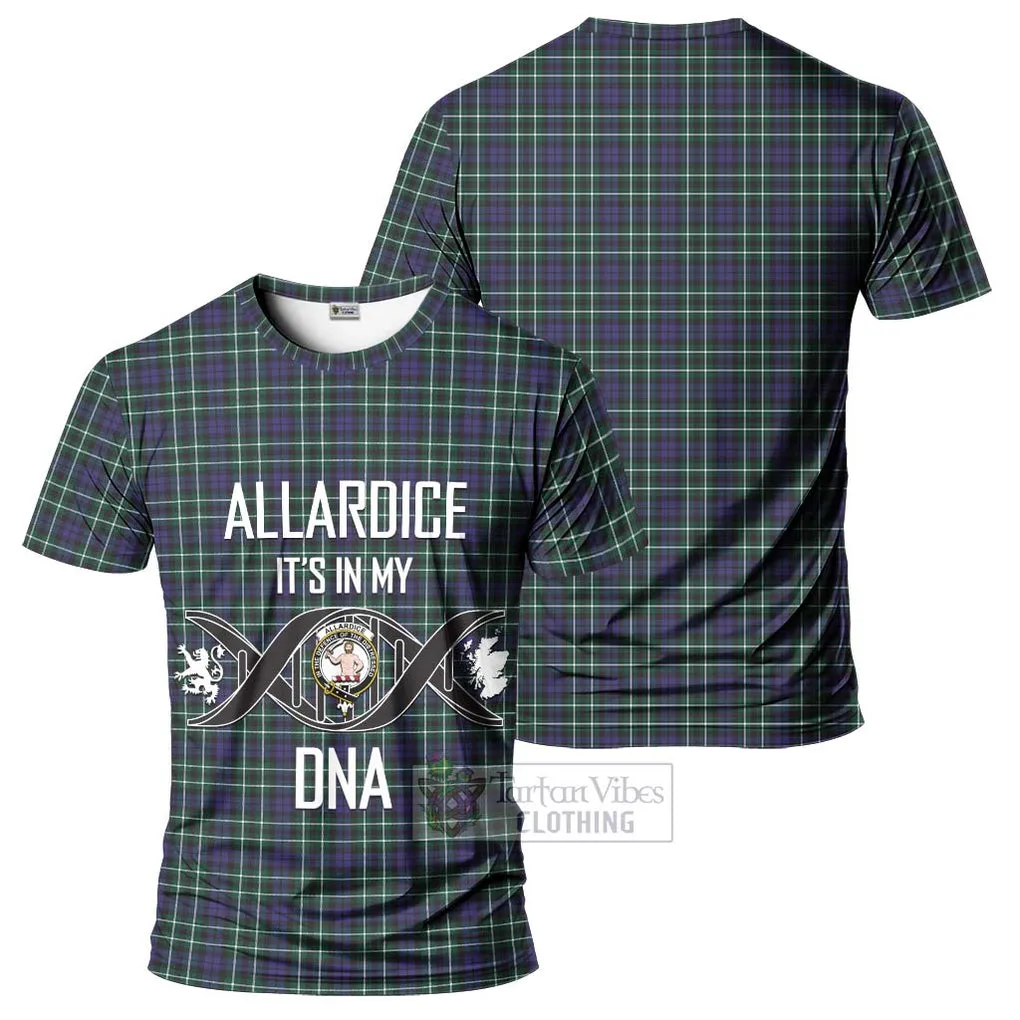 Allardice Tartan T-Shirt with Family Crest DNA In Me Style