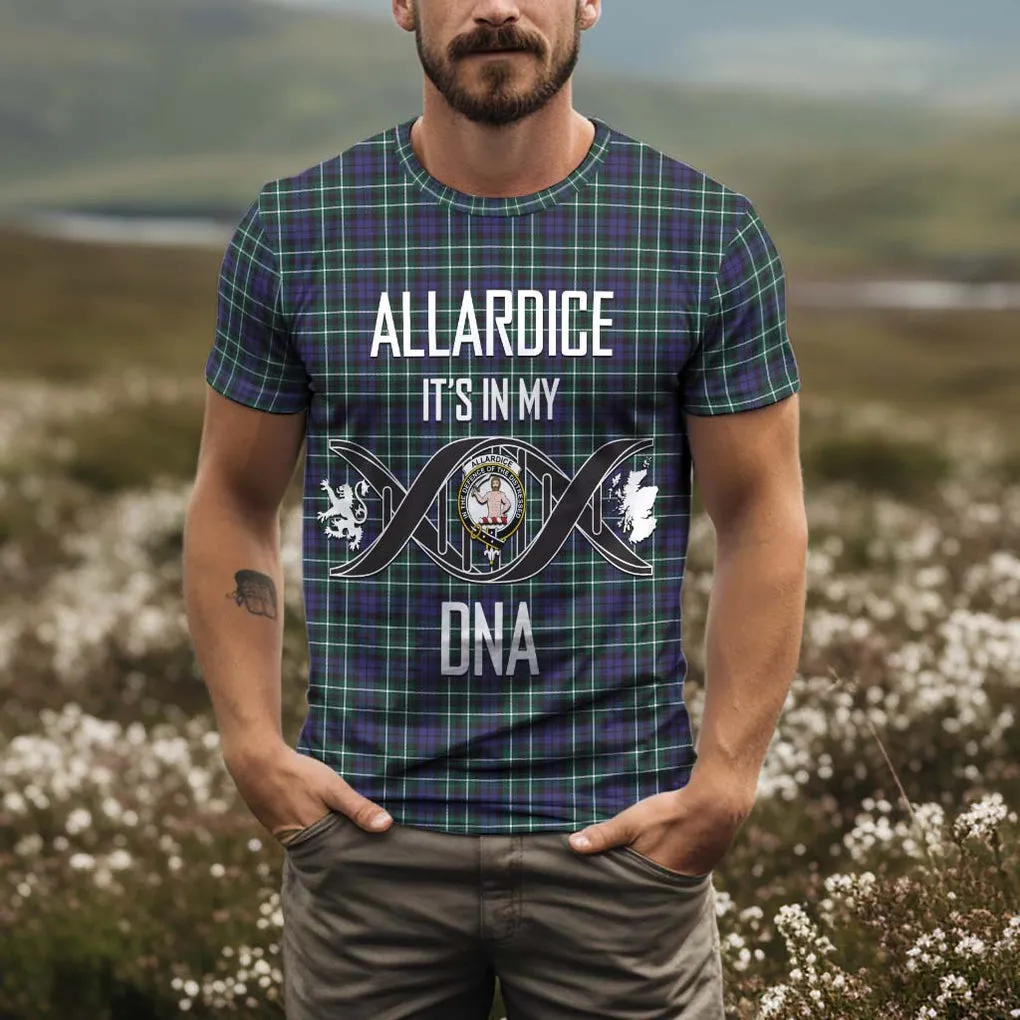 Allardice Tartan T-Shirt with Family Crest DNA In Me Style