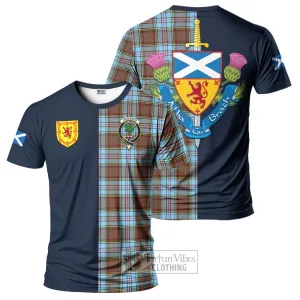 Anderson Ancient Tartan T-Shirt Alba with Scottish Lion Royal Arm Half Style