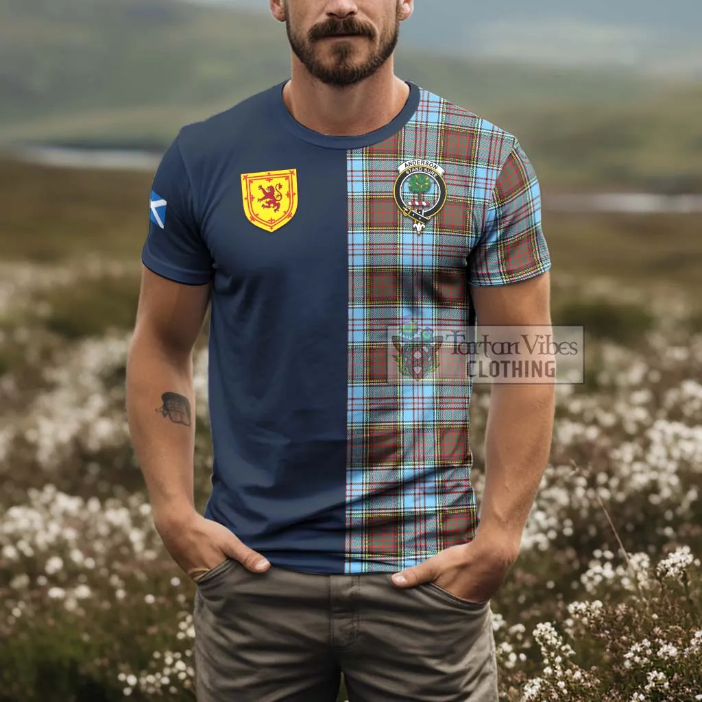 Anderson Ancient Tartan T-Shirt Alba with Scottish Lion Royal Arm Half Style