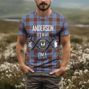 Anderson Modern Tartan T-Shirt with Family Crest DNA In Me Style