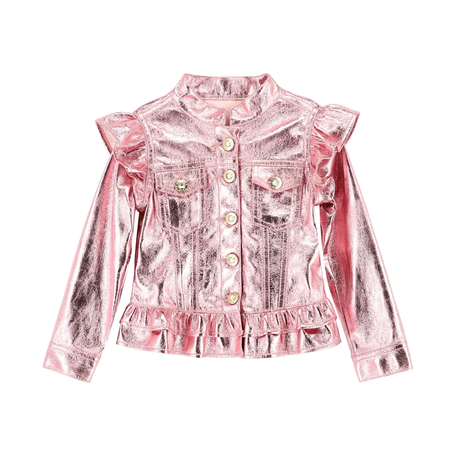 Angel's Face Girls Indigo Metallic Pink Jacket