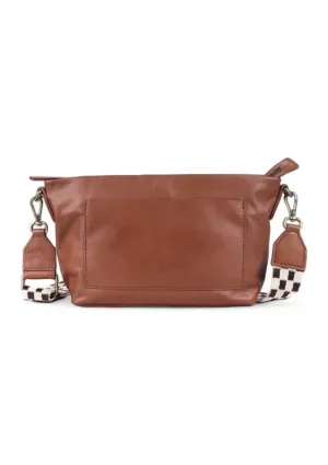 Aquarius Handcrafted Leather Crossbody Bag - Brown