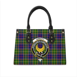 Arnott Tartan Leather Bag with Family Crest