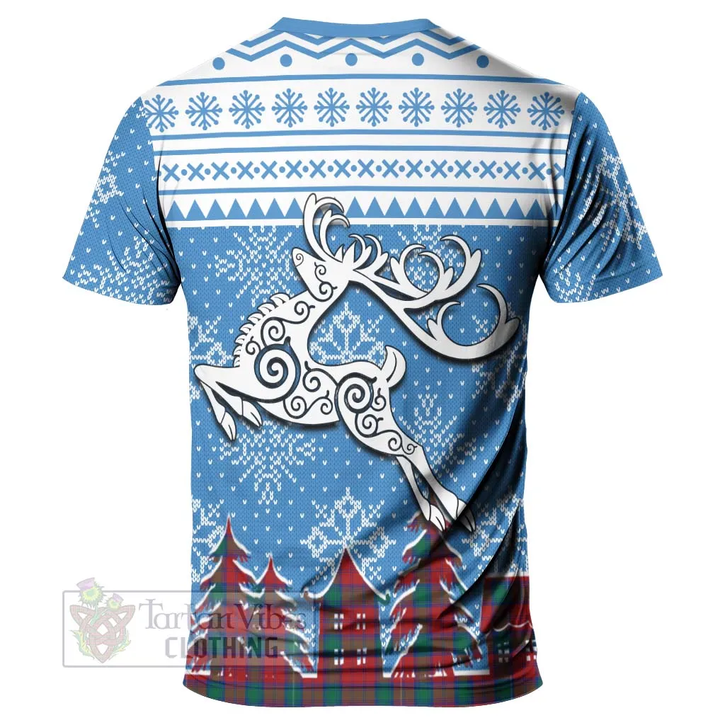 Auchinleck (Affleck) Clan Christmas T-Shirt Celtic Reindeer Style