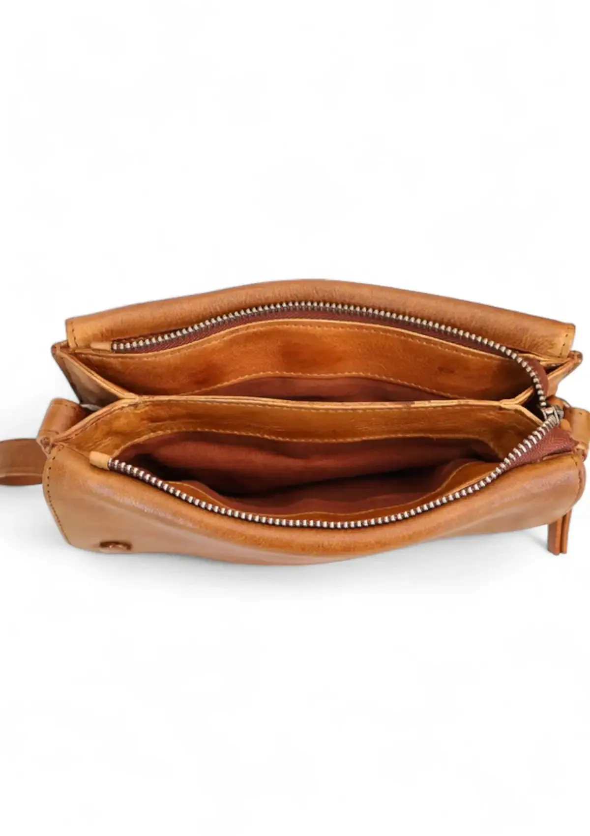 Avalon Handcrafted Leather Crossbody Bag - Camel