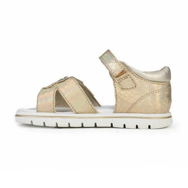 BABY GIRL SANDALS WITH VELCRO STRAP - BEIGE