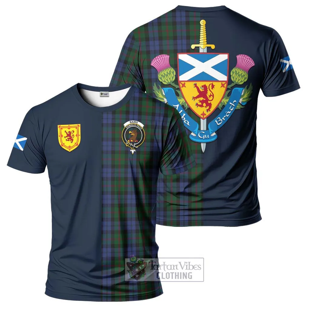 Baird Tartan T-Shirt Alba with Scottish Lion Royal Arm Half Style