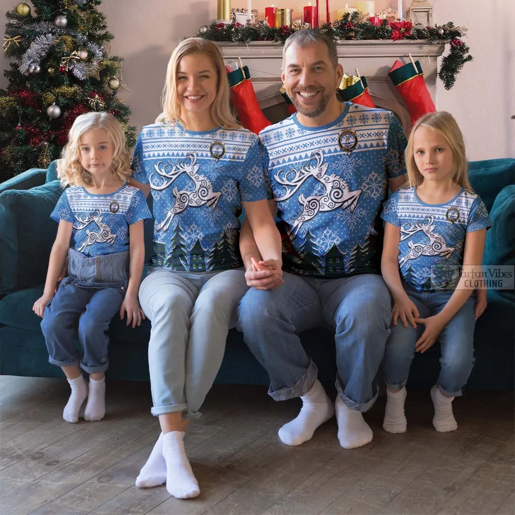 Barclay Clan Christmas T-Shirt Celtic Reindeer Style