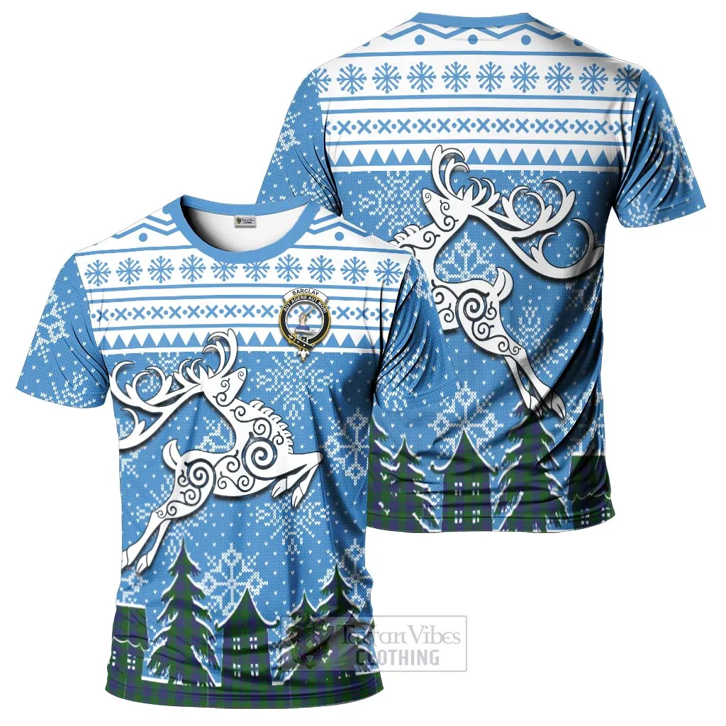 Barclay Clan Christmas T-Shirt Celtic Reindeer Style