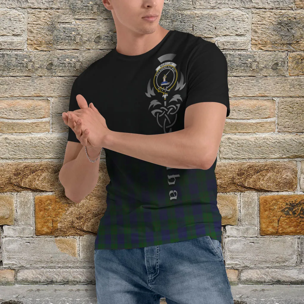 Barclay Tartan T-Shirt Featuring Alba Gu Brath Family Crest Celtic Inspired