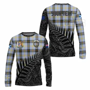 Bell Crest Tartan Long Sleeve T-Shirt with New Zealand Silver Fern Half Style