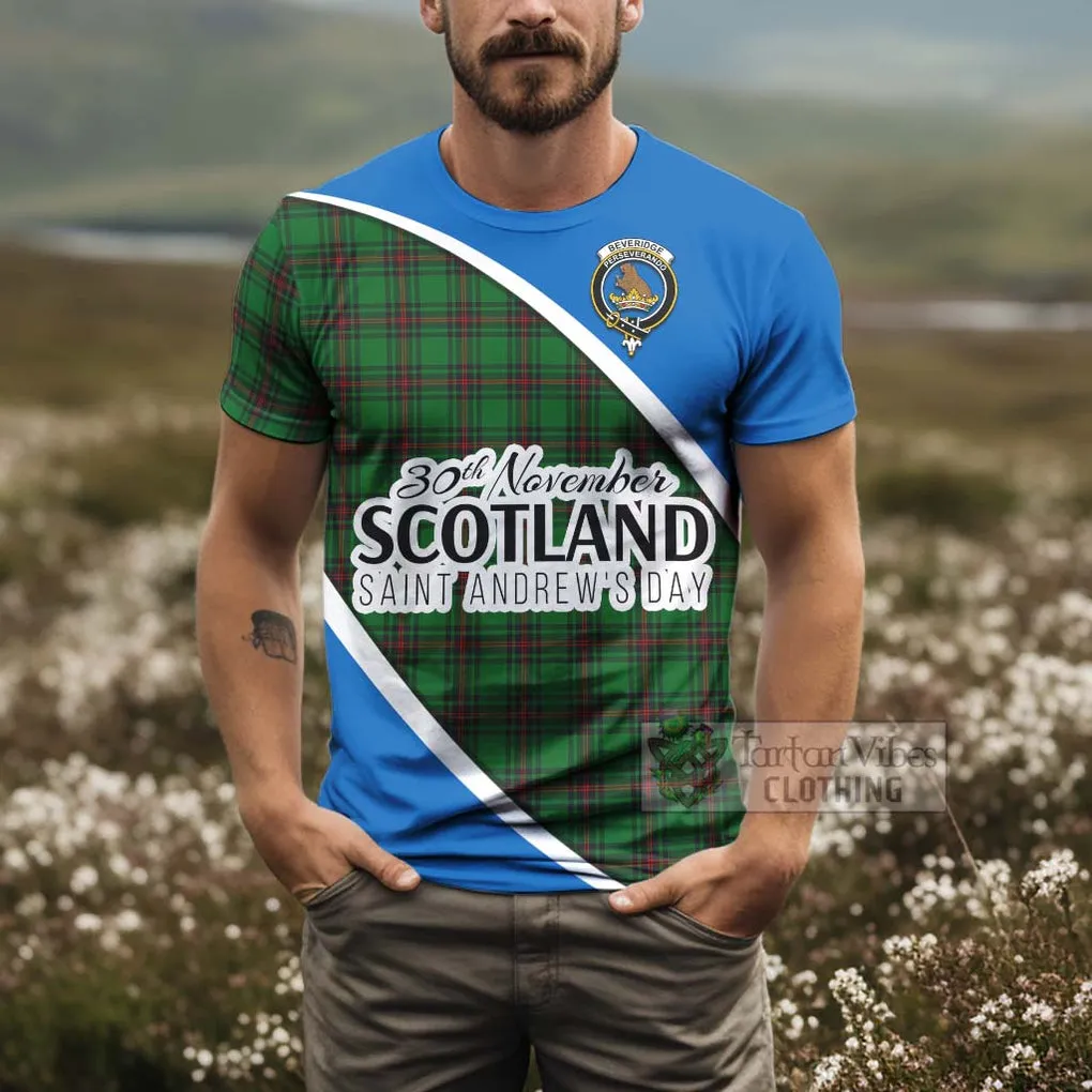 Beveridge Family Crest Tartan T-Shirt Celebrate Saint Andrew's Day in Style