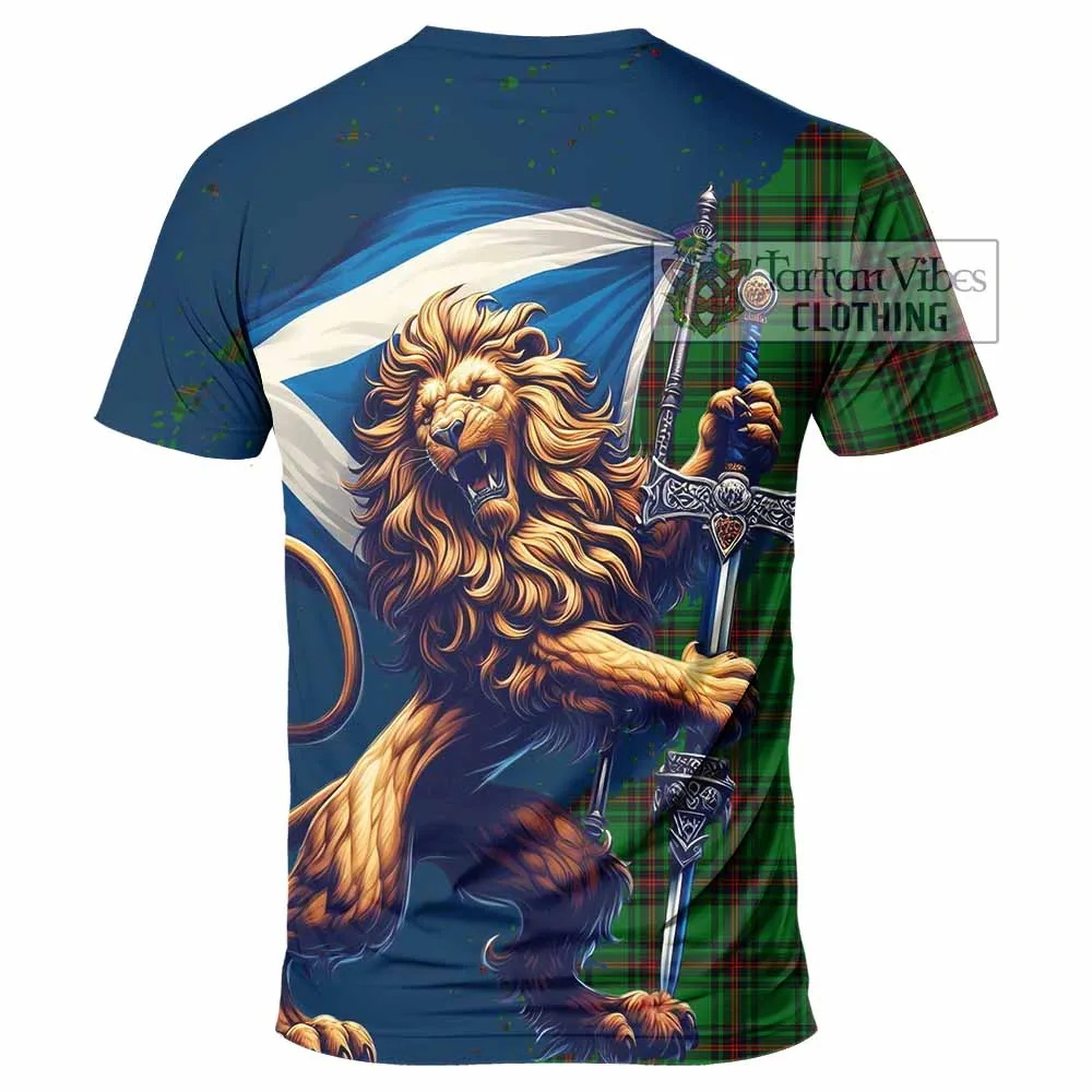 Beveridge Tartan Family Crest T-Shirt with Scottish Majestic Lion