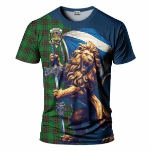 Beveridge Tartan Family Crest T-Shirt with Scottish Majestic Lion