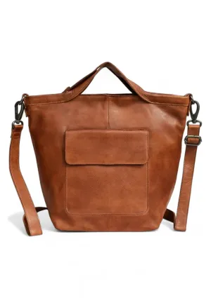 Bianca Leather Tote/Crossbody - Cognac