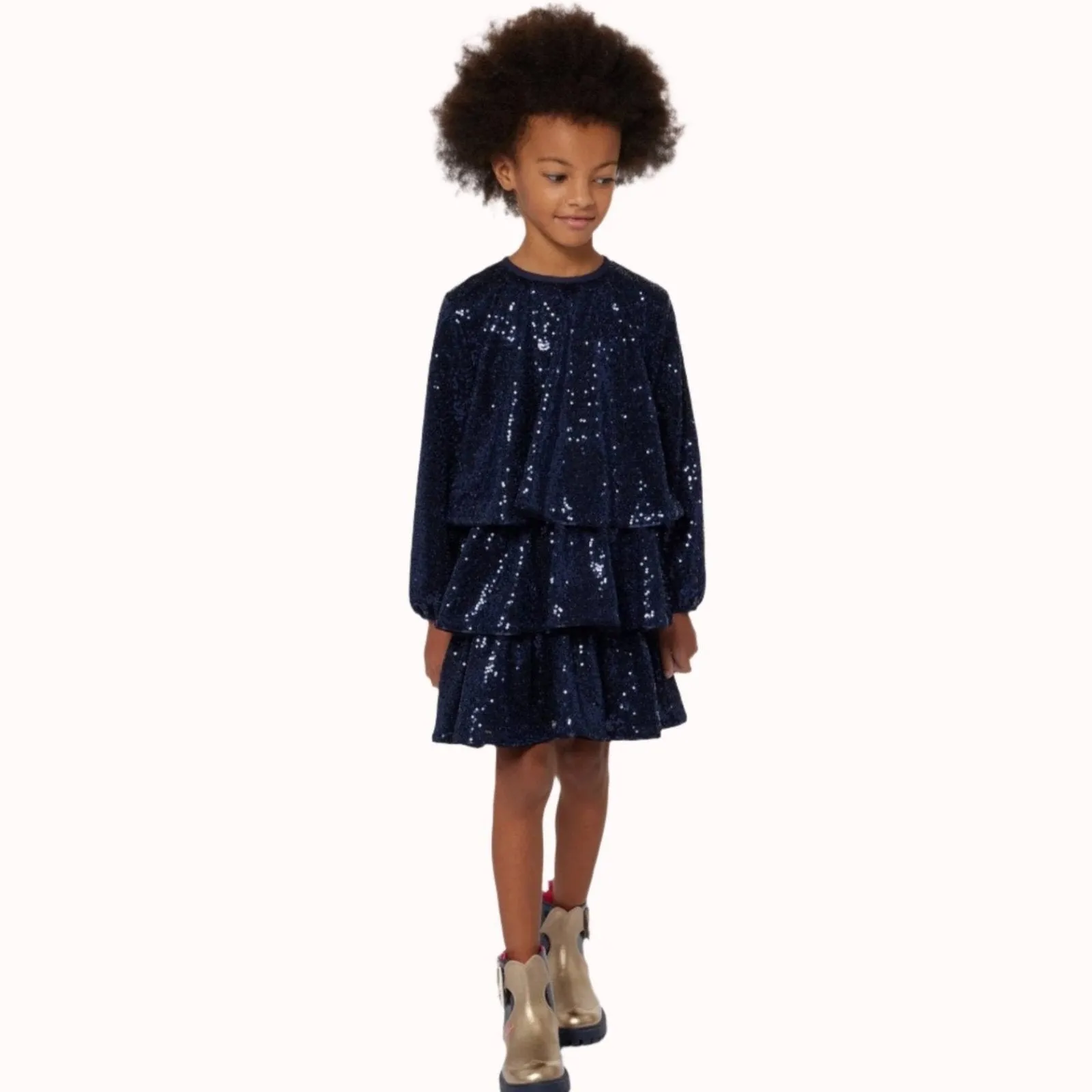 Billieblush Royal Blue Sequin Flounced Dress