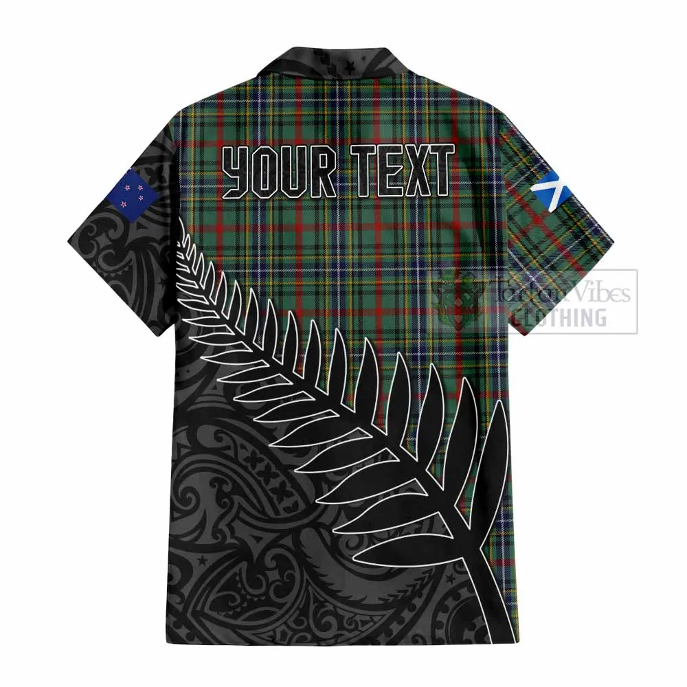 Bisset Crest Tartan Short Sleeve Button Shirt with New Zealand Silver Fern Half Style