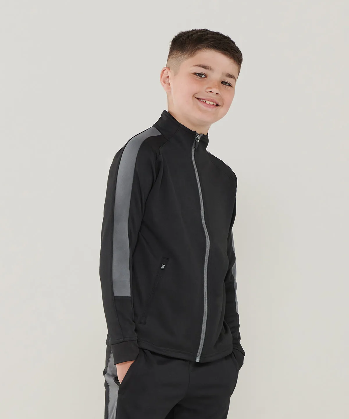 Black/White - Kids knitted tracksuit top