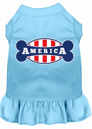 Bonely In America Screen Print Dress Baby Blue Med (12)