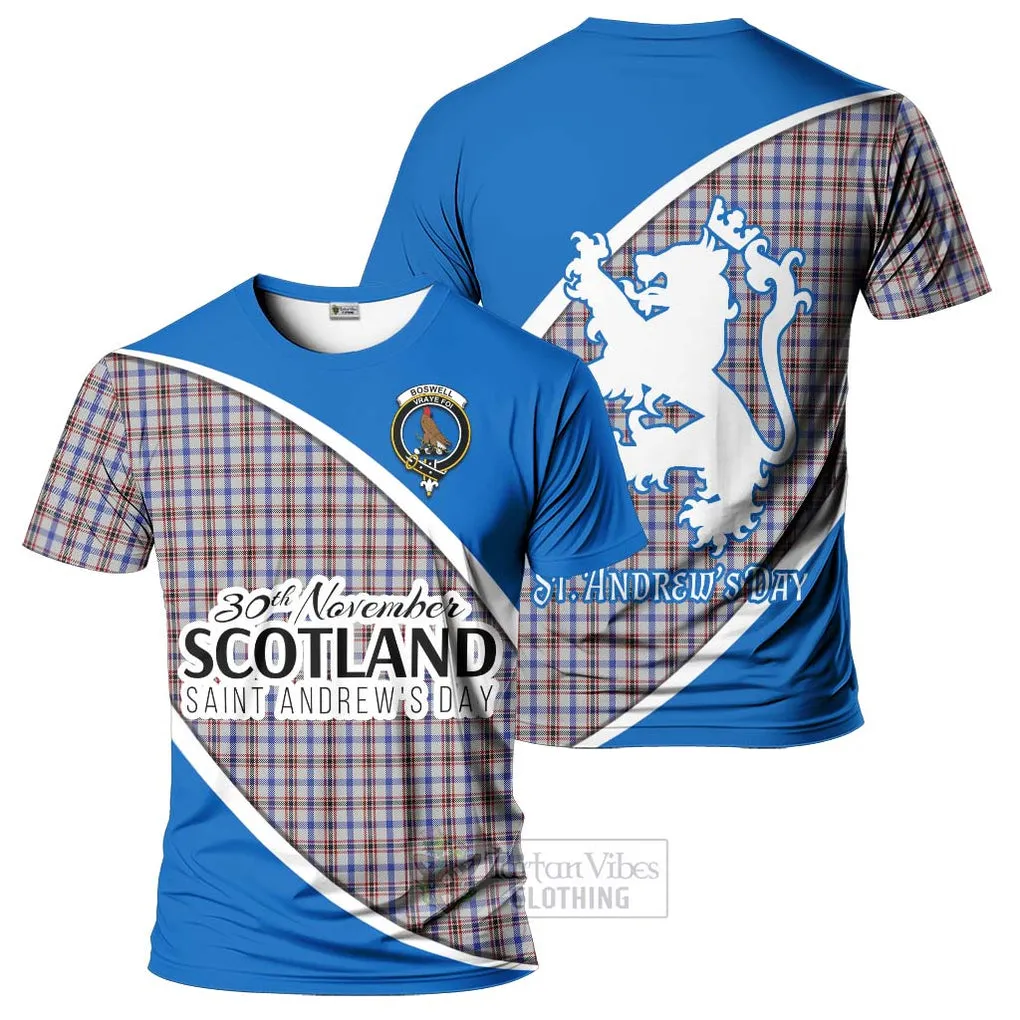 Boswell Family Crest Tartan T-Shirt Celebrate Saint Andrew's Day in Style