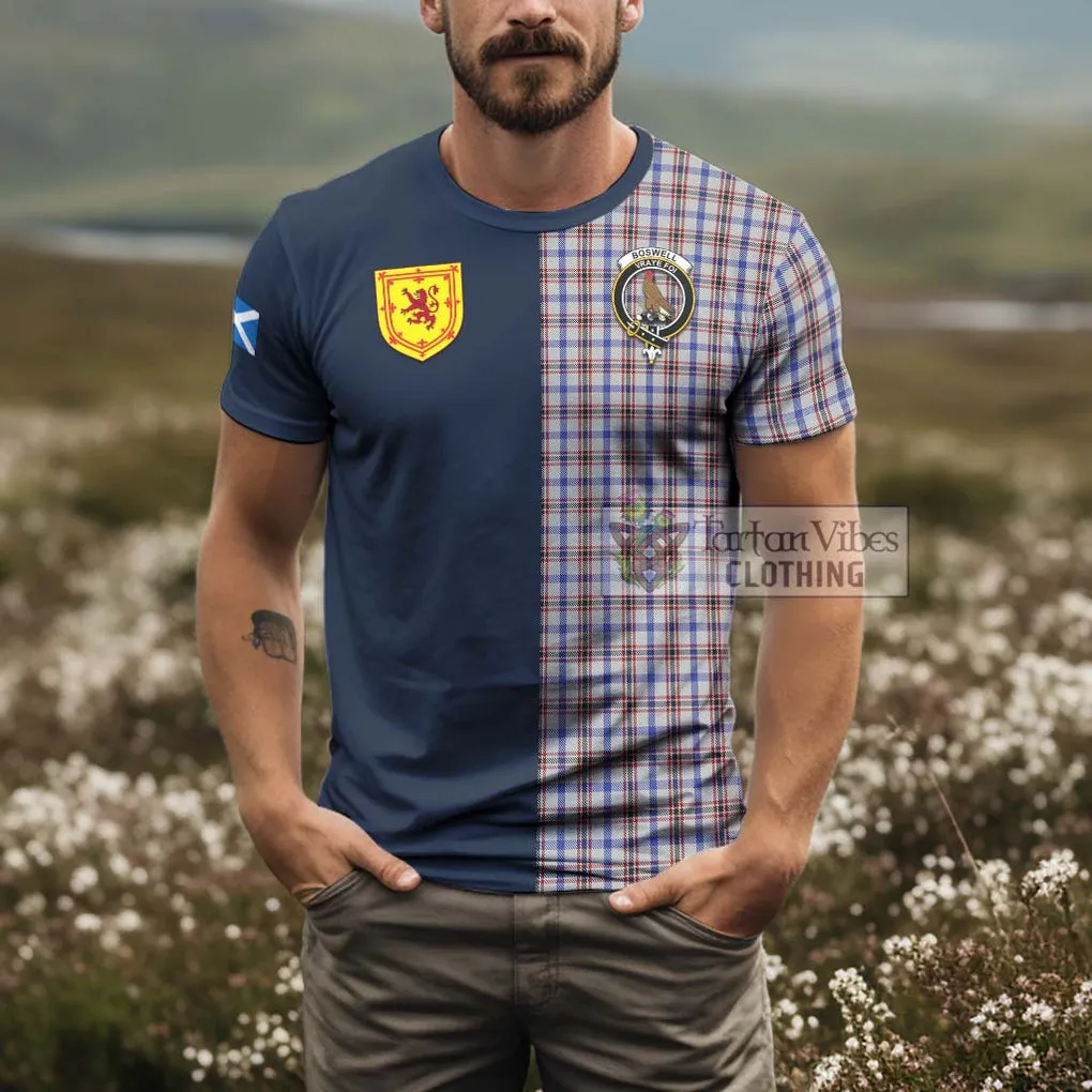 Boswell Tartan T-Shirt Alba with Scottish Lion Royal Arm Half Style