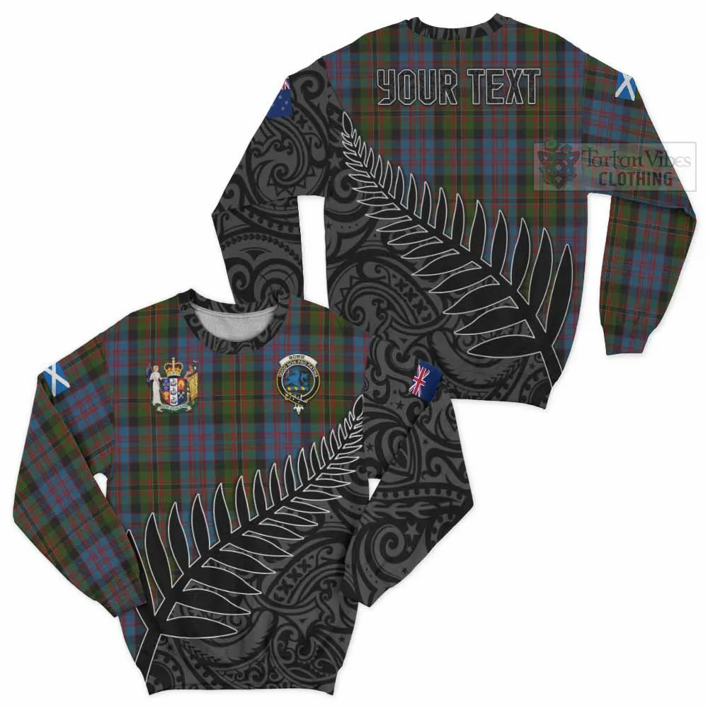 Bowie Crest Tartan Sweatshirt with New Zealand Silver Fern Half Style