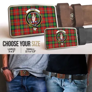 Boyd Tartan Belt Buckles with Family Crest