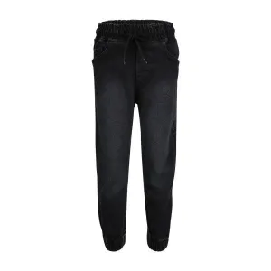 BOYS BLACK ELASTIC DENIM TROUSER