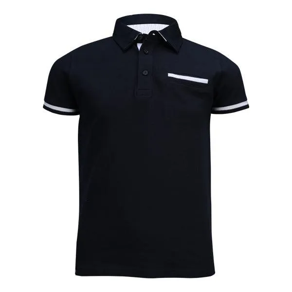 BOYS NAVY SHORT SLEEVE POLO TEE