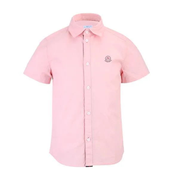 BOYS SHORT-SLEEVE DRESS SHIRT - PINK