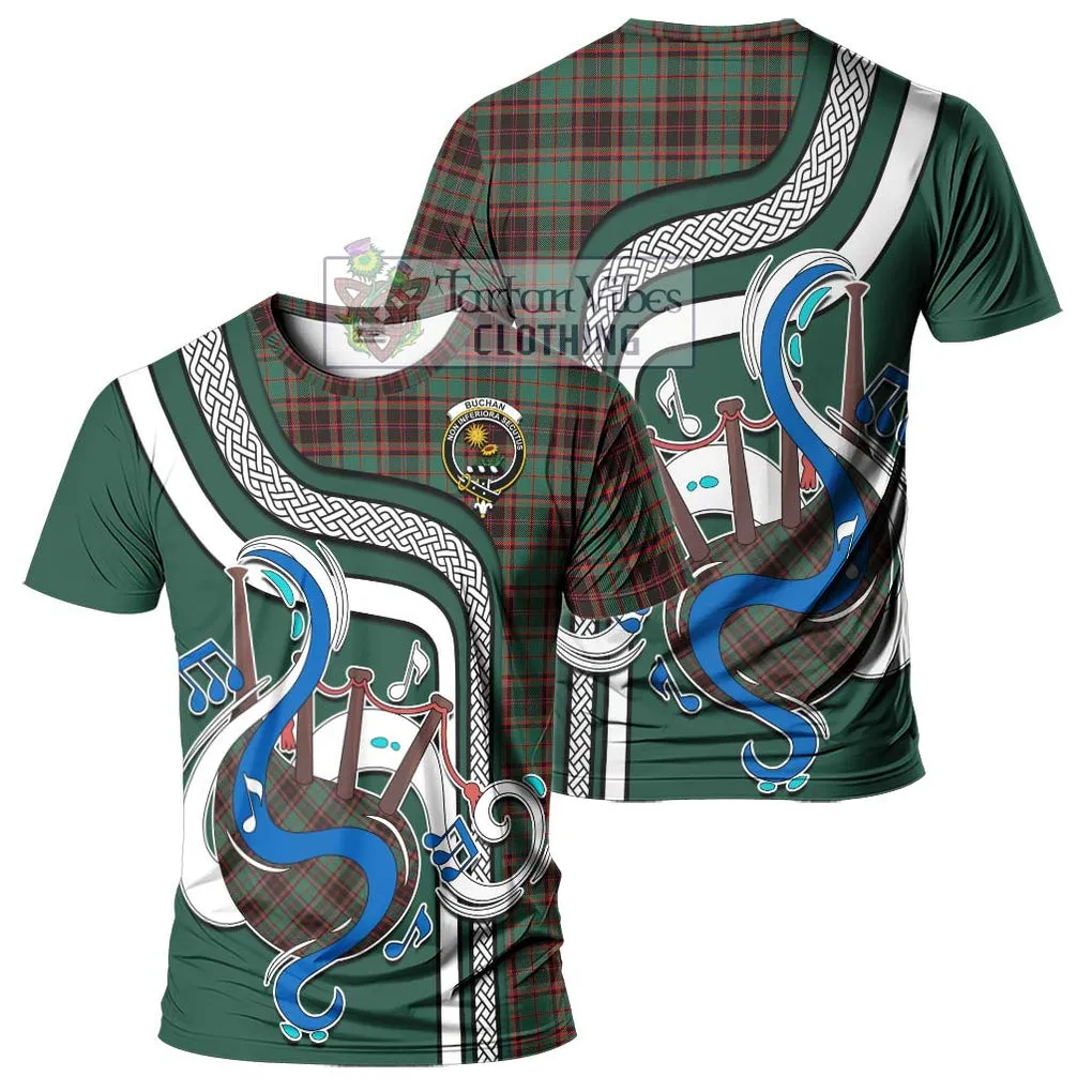 Buchan Ancient Tartan T-Shirt with Epic Bagpipe Style