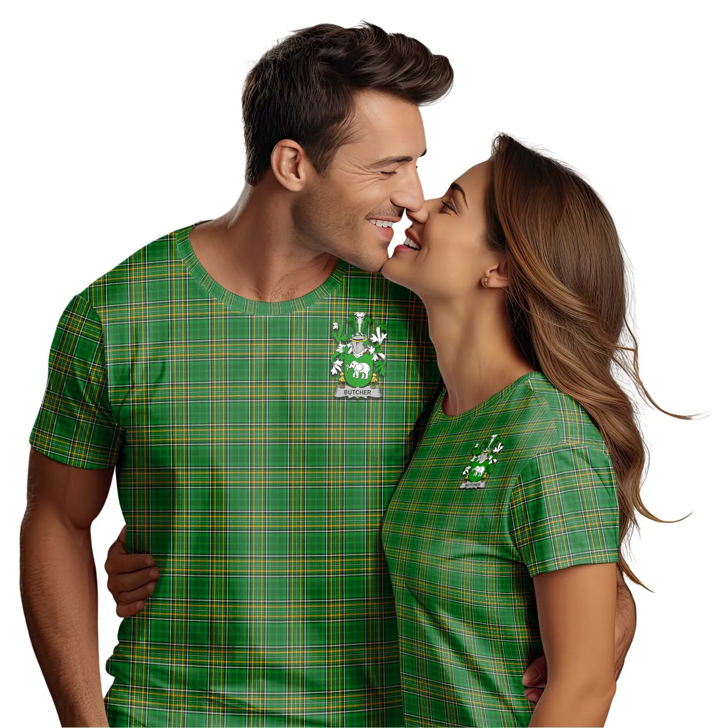 Butcher Irish Clan Tartan T-Shirt with Family Seal