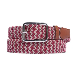 Butter Braided Belt: Natural/Red