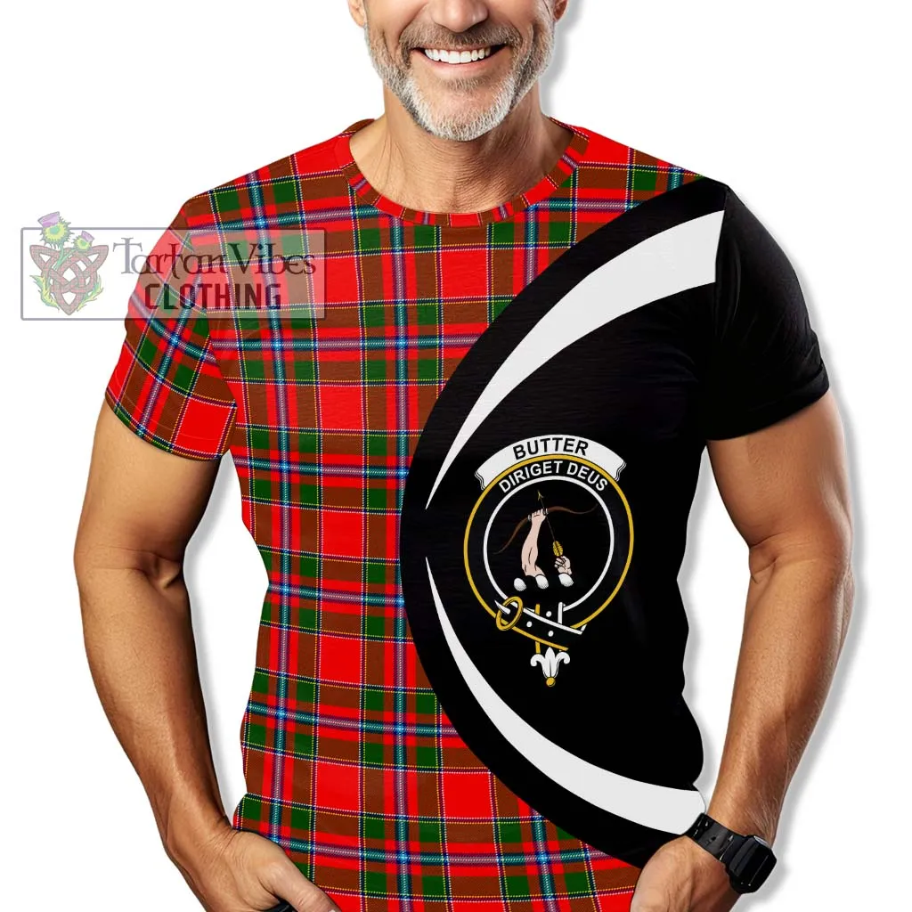 Butter Tartan T-Shirt with Family Crest Circle Style