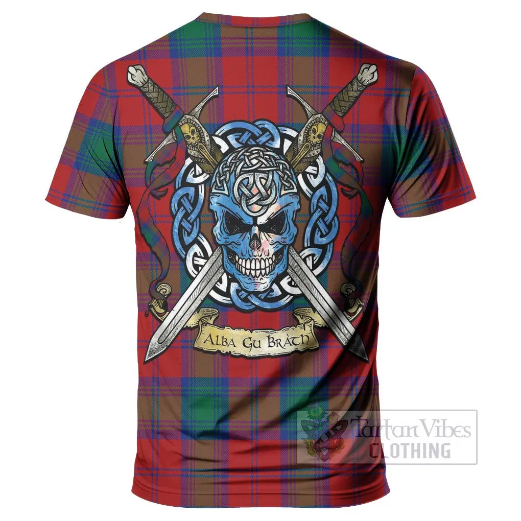 Byres (Byses) Tartan T-Shirt with Family Crest Celtic Skull Style