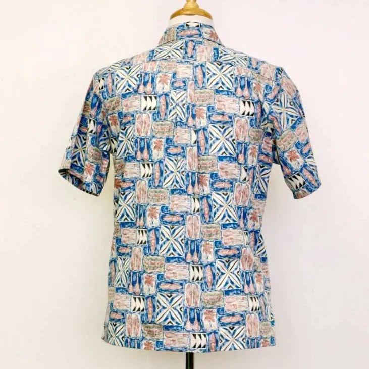 Canoe Print Aloha Light Blue Shirt