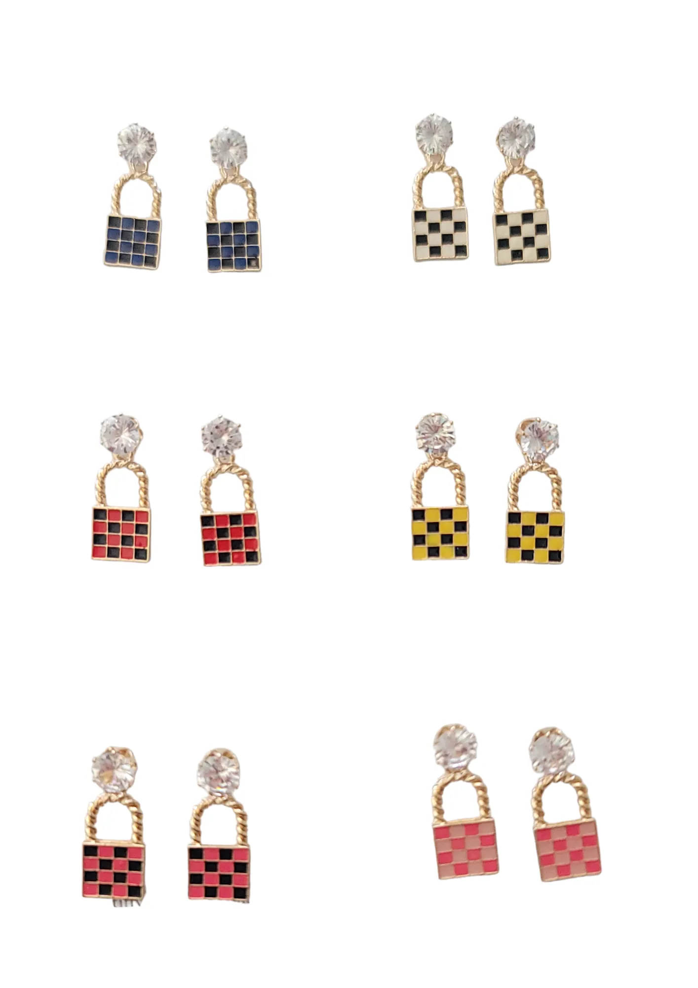 Checkered Shopping Bags Earrings