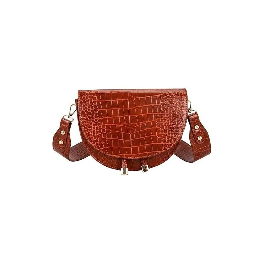 Chic CrocSaddle Irregular Crossbody Shoulder Bag